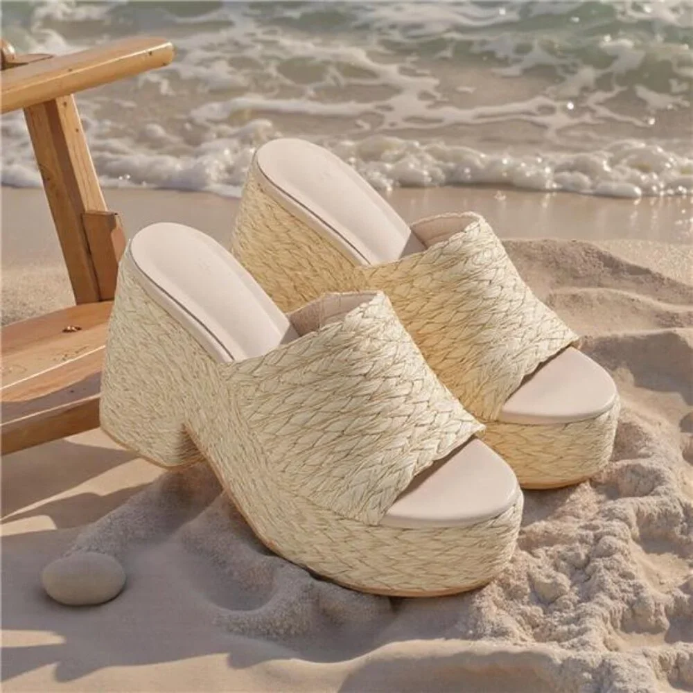 Platform Sandals Open Toe Chunky High Heel - Picture 4 of 7